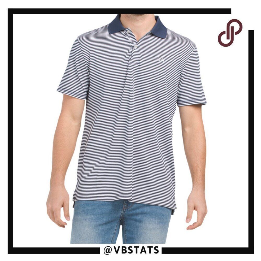 Southern Tide Fort Frederick Stripe Polo Navy and‎ White Size XXL